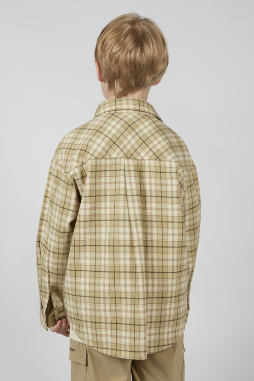 Рубашка B-SH36150 Miasin (оливковый в клетку, 140)