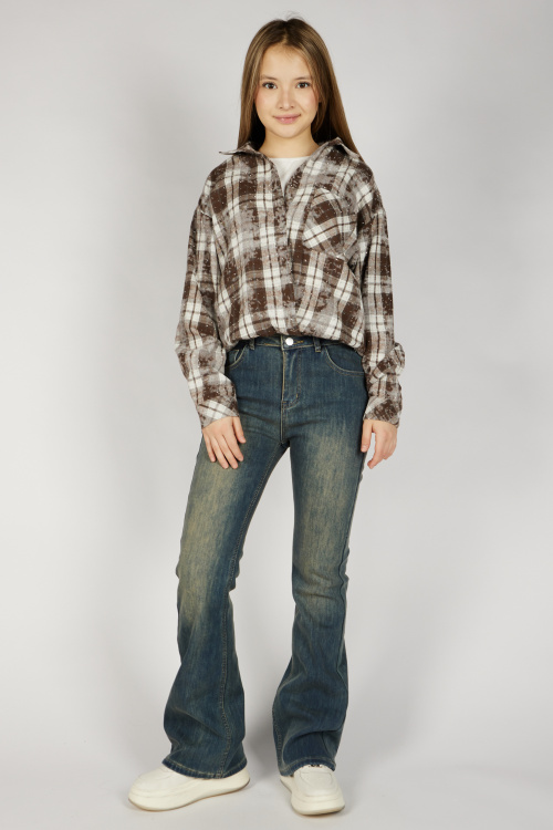 Рубашка G-SH26519 Miasin (Коричневый в клетки, 134-164)