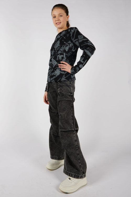 Джинсы G-JN25455 (джин. черный, 134-164)