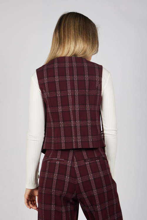 Жилет G-VST25402G (красный в клетку, 134-164)