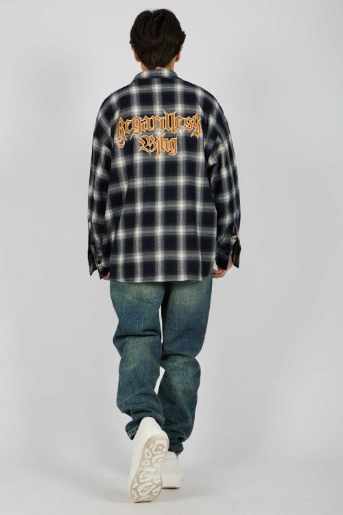 Рубашка (Серо-синий, 140)