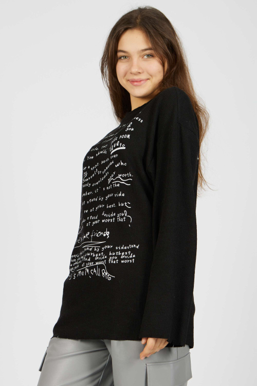 Лонгслив (Черный, 164)