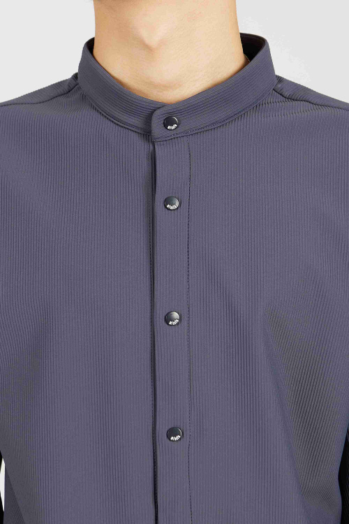 Рубашка B-SH34406 (Серо-синий, 140)