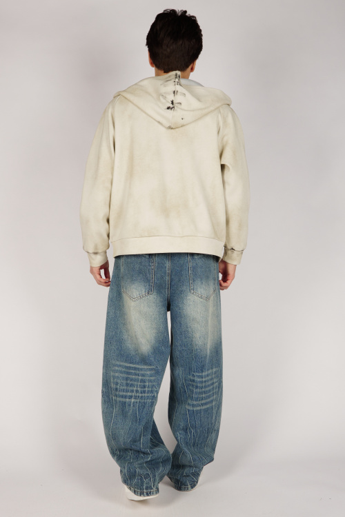 Толстовка на молнии B-HDZ36480 Miasin (бело-серый, 140-170)