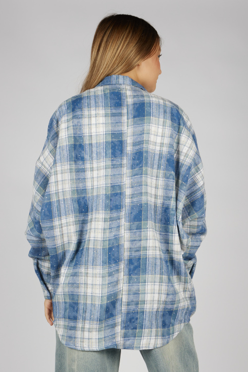 Блузка G-SH26028 Miasin (Синий в клетку, 134)