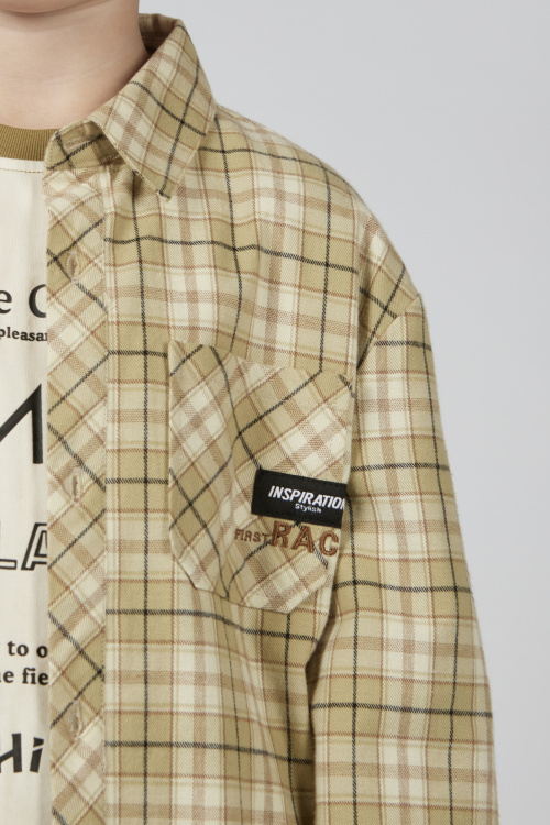 Рубашка B-SH36150 Miasin (оливковый в клетку, 140)