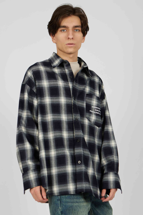 Рубашка (Серо-синий, 140)