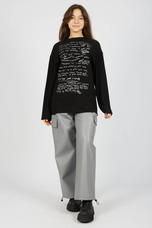 Лонгслив (Черный, 164)