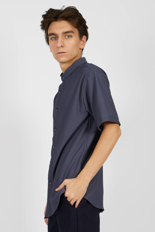 Рубашка B-SH34406S (Серо-синий, 164)