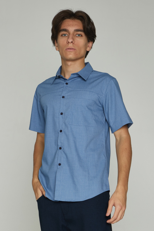 Рубашка B-SH35215S (джин. синий, 122-134)