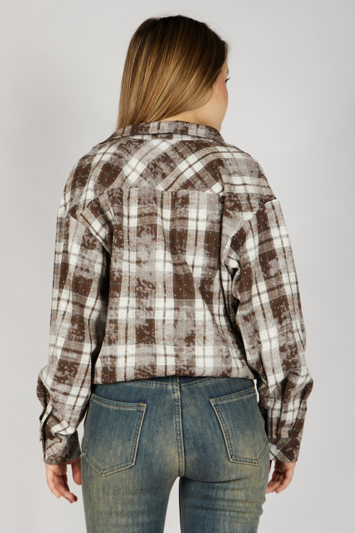 Рубашка G-SH26519 Miasin (Коричневый в клетки, 134-164)