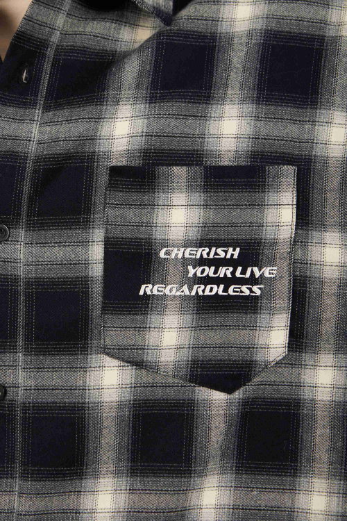 Рубашка (Серо-синий, 140)