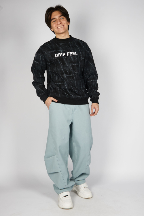 Брюки B-TR35407 (джин. синий, 140-170)