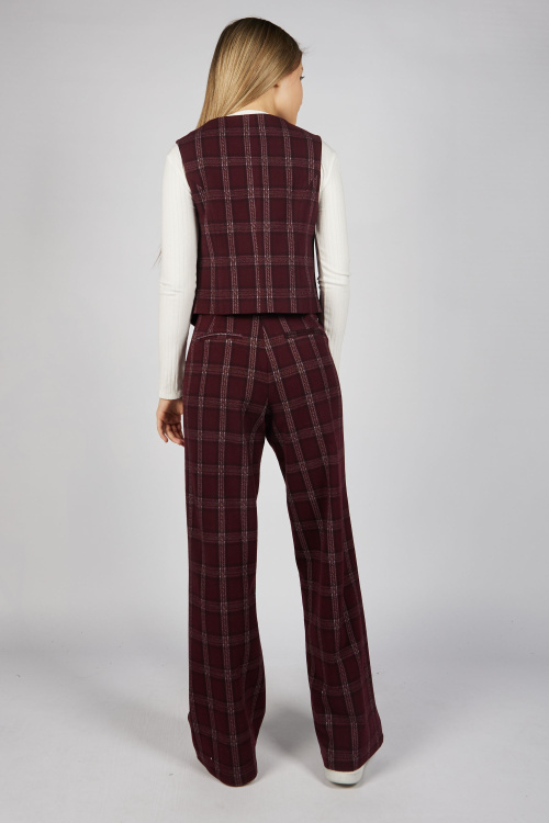 Жилет G-VST25402G (красный в клетку, 134-164)